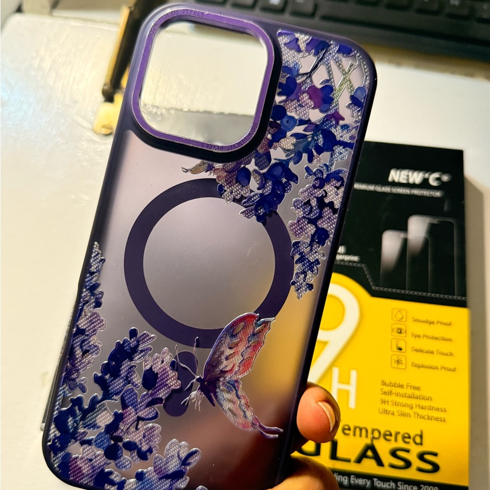 Purple Floral bundle iPhone pro max 16 Case